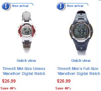 Timex Marathon天美时钢铁侠中性及男性运动手表16.99元特卖