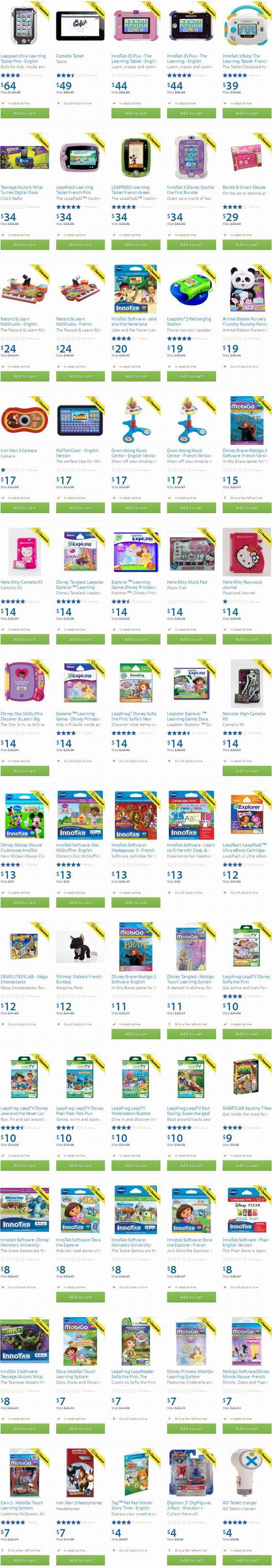 Walmart 数十款电子玩具、电子琴、儿童学习平板及软件2.5至5折清仓