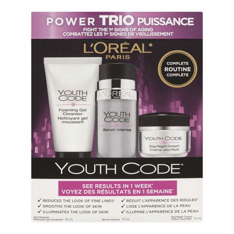 L'Oréal Paris Youth Code Power Trio Puissance 巴黎欧莱雅青春护肤抗衰老三件套12元清仓