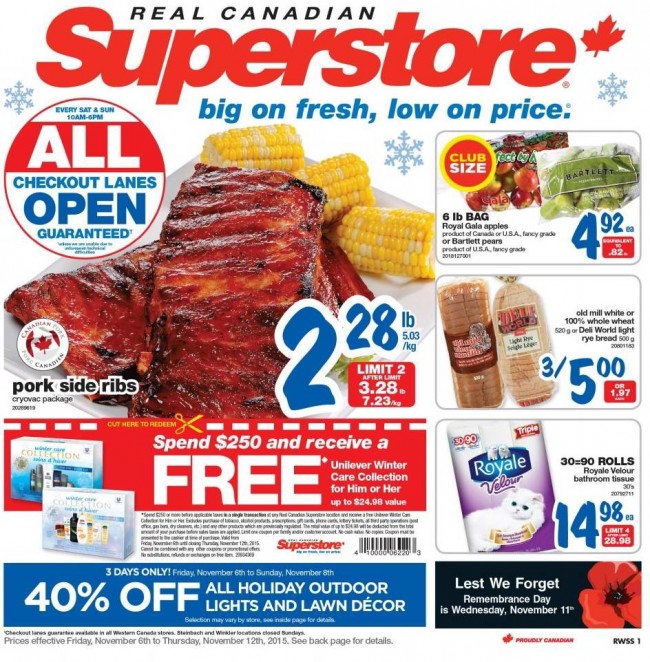 Superstore超市本周（2015.11.6-2015.11.12）打折海报