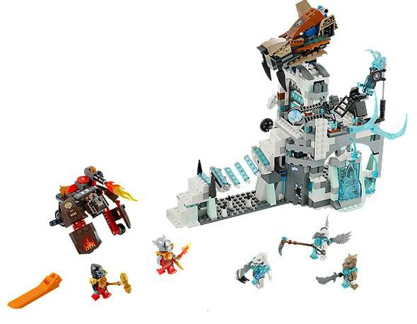 LEGO® Legends of Chima™ Sir Fangar’s Ice Fortress（70147）剑虎大帅寒冰碉堡积木玩具特卖71.98元，另有LEGO® Legends of Chima™ Game Cards Binder 2.5折3.98元清仓