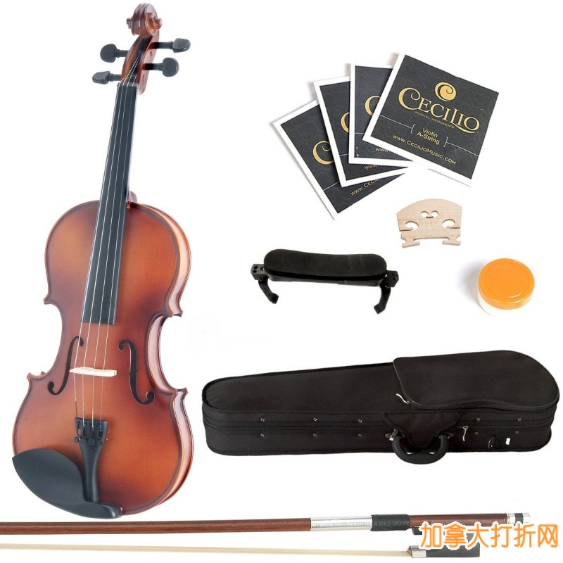 Mendini 4/4 MV300 实木小提琴包特价94.99元，原价239.99元，包邮