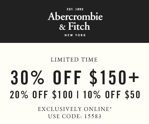 Abercrombie & Fitch 买多省多，最高额外7折优惠，11月10日截止