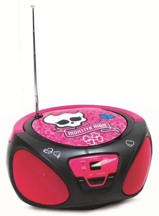 Monster High Boom Box CD播放机，带FM/AM广播收音17.99元特卖！
