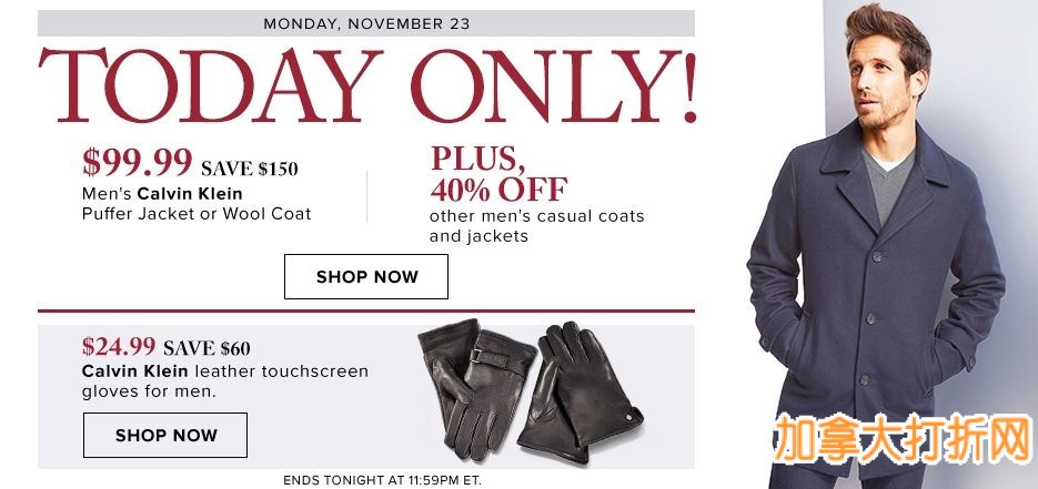 Calvin klein online coat the bay