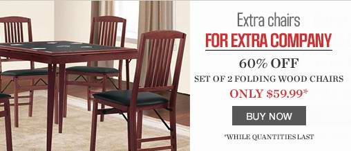 Set of 2 Wood Chairs 可折叠木椅2只装清仓销售，只需49.99元并包邮！