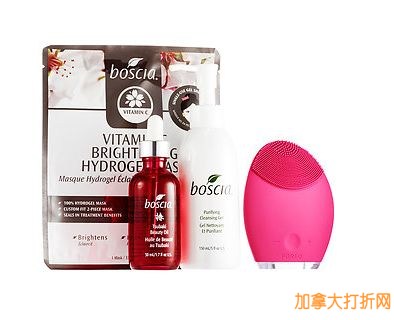 Foreo LUNA假日洁面刷套装（Boscia洁面啫哩，护肤油及VC面膜）特价159.2元，原价321元，包邮