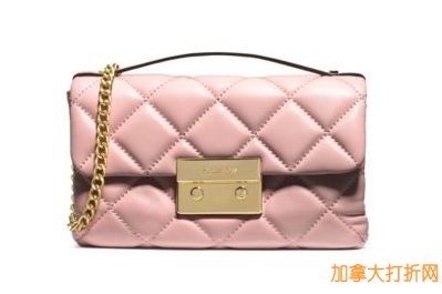 Michael Kors Sloan Quilted Leather Small Messenger粉色单肩包特价199元，原价268元，包邮
