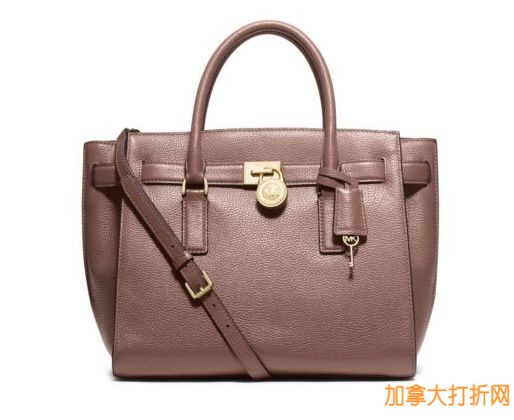 Michael Kors Hamilton Traveler Large Leather Satchel 大号锁头包/耳朵包（两种颜色可选）6.3折特卖249元，原价398元，包邮