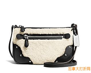 The bay 特卖COACH  Small Shearling Rhyder Pochette羊羔真皮斜挎包7.5折（两种颜色可选）168.75元，原价225元，包邮