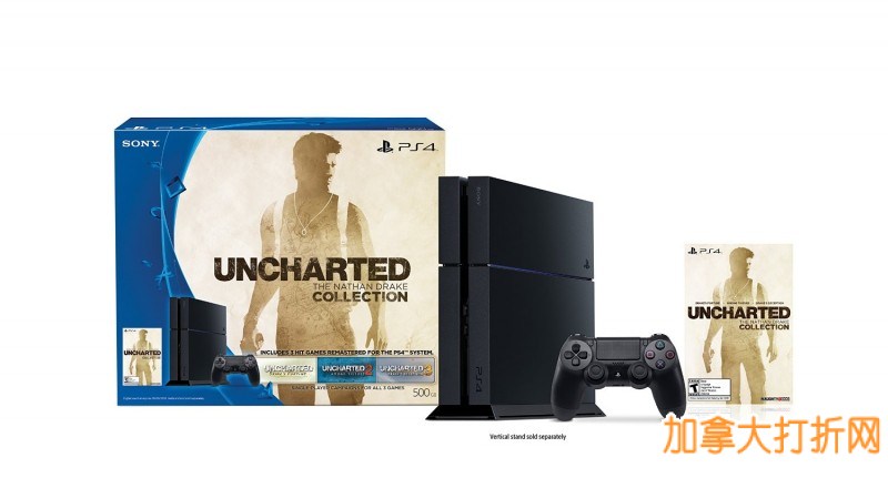  PlayStation 4 500GB Console神秘海域：德雷克合集+星球大战前线特价369.96元，原价429.99元，包邮