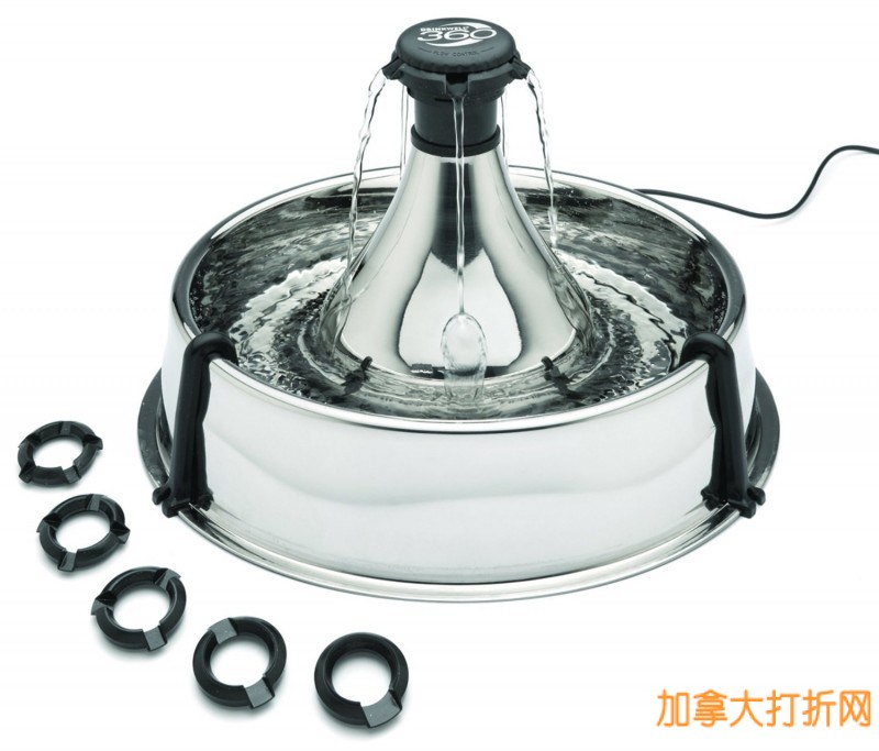 PetSafe Drinkwell 360 不锈钢宠物自动饮水机特价59.99元，原价104.49元，包邮