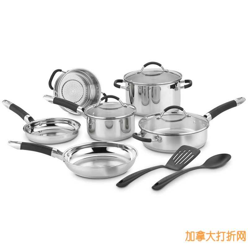 Cuisinart HW86-11C 不锈钢锅具11件套4折特卖118.99元，原价299.99元，包邮