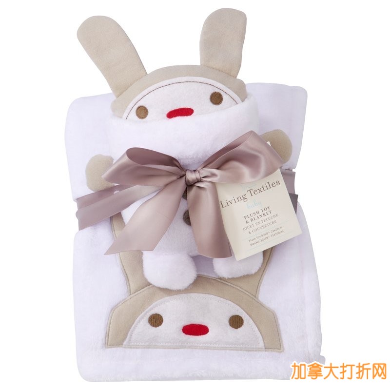 Holiday Plush & Blanket 可爱小兔布娃娃套装特卖20元，原价39.50元，包邮