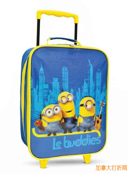 MINIONS Kids' Roller Luggage小黄人儿童滚轮拉杆书包3折8.99元，买三个再降至5.65元！还有多款儿童卡通可爱拉杆书包、卡通毯子19.48元起特卖，满24元立减10元！