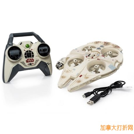 《星球大战7》即将上映！Star Wars Air Hogs Remote Control Ultimate Millennium Falcon Quad星球大战系列千年隼四轴遥控飞机立省50元，仅售79.97元包邮！