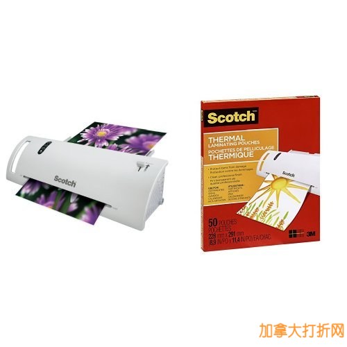 帮你封存美好记忆！Scotch Thermal Laminator家用塑封机 + 50组Letter大小的塑封膜，震撼价19.99元限时特卖！