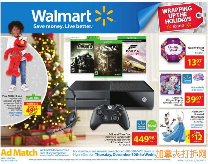 Walmart超市本周（2015.12.10-2015.12.16）打折海报