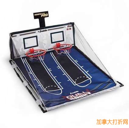 冬天不再怕缺乏运动了！Franklin Sports Hoops To Go Dual Hoop Game Set 室内投篮游戏套装（带4个球）仅售19.99元！