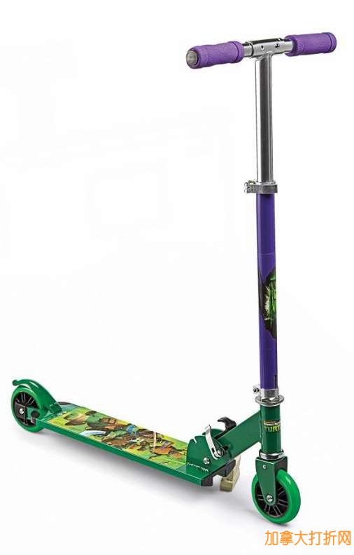 Teenage Mutant Ninja Turtles 2 Wheeled Folding Aluminum Scooter可折叠两轮儿童滑板车19.99元特卖！