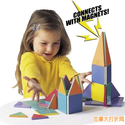 满足孩子的想像力和创造力，培养空间立体概念！Magna-Tiles 32片磁力积木玩具5.7折37.45元限时特卖！仅限今日！