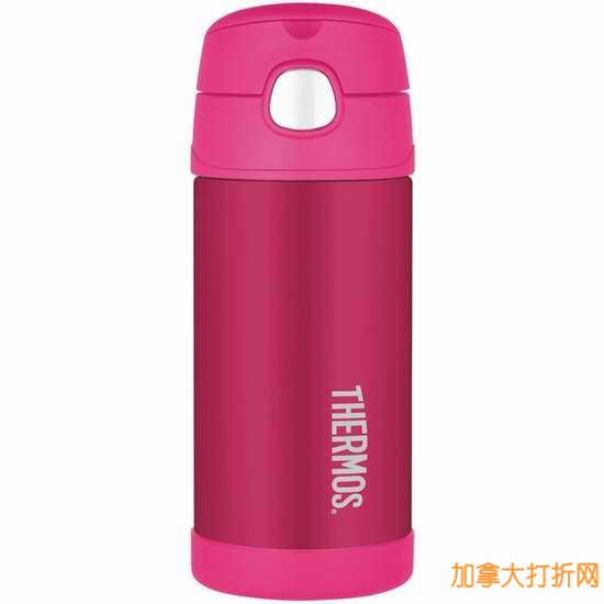 Thermos膳魔师 350ml 粉红色真空不锈钢保温杯4.7折14.99元限量特卖并包邮！