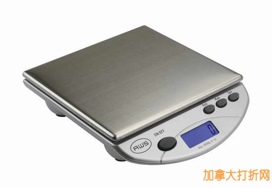 American Weigh AMW-13 银色数字厨房秤20.99元限量特卖并包邮！宽大不锈钢表面，最高可称量6千克物品！