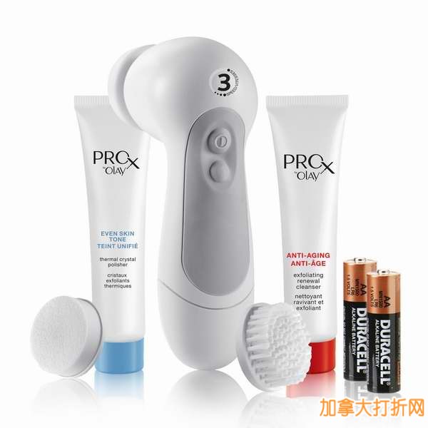 4倍深层清洁，让您焕发容光！OLAY玉兰油Pro-X 净透焕肤洁面仪22.99元限量特卖！送抗衰老去角质洁面乳及水晶抛光磨皮乳各一！