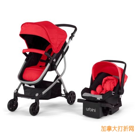 Urbini Omni Travel System多功能婴儿推车、汽车座椅组合套装165元特卖并包邮！三色可选！