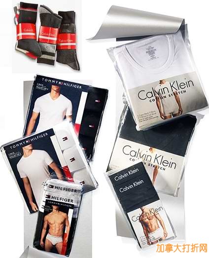 The Bay指定款Calvin Klein、Tommy Hilfiger品牌男式内衣、内裤、袜子3.5折起限时特卖，仅限今日！