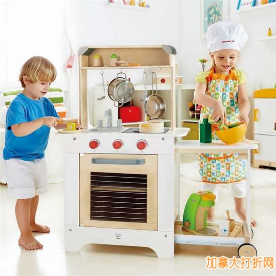Hape Cook N' Serve Kitchen儿童玩具厨房套装玩具送围裙4.4折75元特卖并包邮！