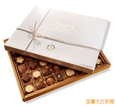 LINDT 瑞士莲 48粒装果仁夹心什锦巧克力礼盒装半价22.99元特卖，仅限今日！