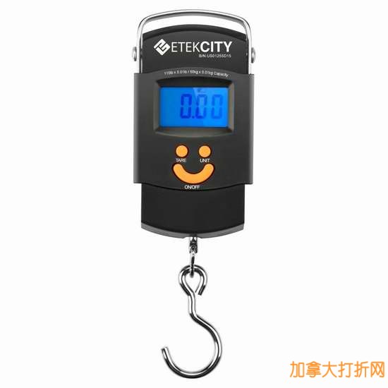 Etekcity 50公斤便携电子挂秤3.1折11.99元限量特卖！