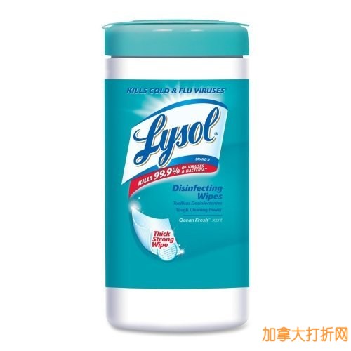 Lysol 来沙尔 80抽春天味消毒湿巾2.9折2.47元限时特卖，另再立减1.5元！