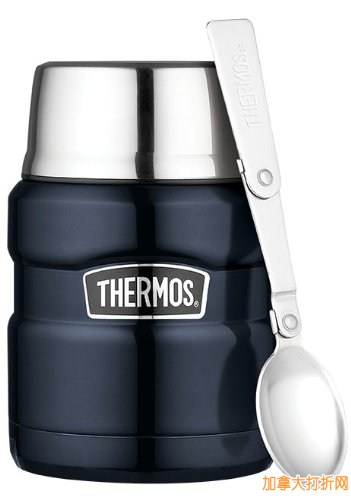 Thermos膳魔师SK3000MBTRI4帝王系列475ml真空不锈钢食物闷烧/保温罐21.99元-22.48元特卖！自带勺子！红蓝两色可选