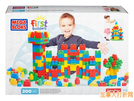 Mega Bloks First Builders 200pcs 积木套装3折15元特卖！另有两款Mega Bloks 积木4.6折6元特卖！