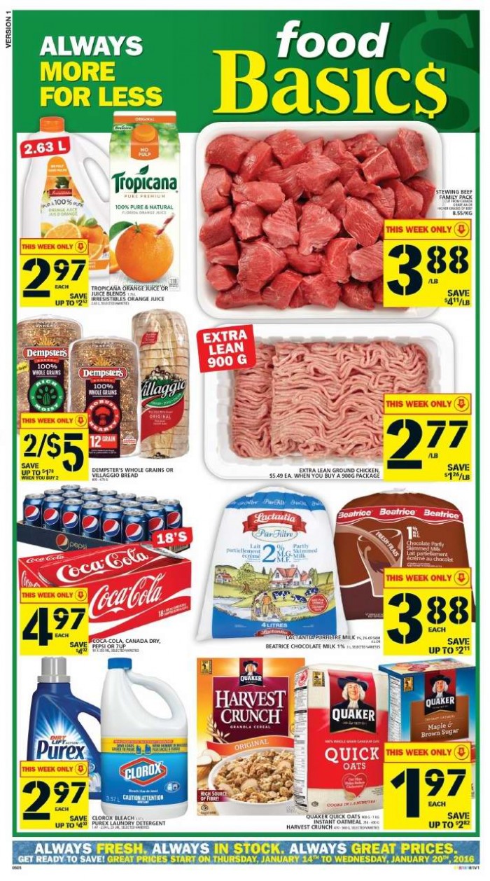  Food Basics 本周（2016.1.14-2016.1.20）打折海报