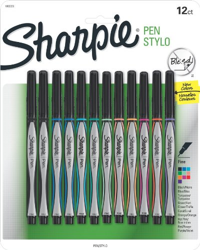  Sharpie Fine Point Pen Stylo  12pcs色彩笔特价15元，原价29.98