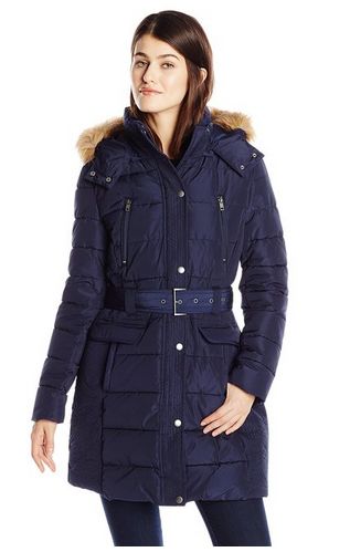  Tommy Hilfiger 女士中长款防寒服（两种颜色可选）特价125元，原价415元，包邮