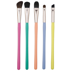  Colorful 5 Brush Set and Case 七彩化妆刷5件套特卖15元，原价25.5元（价值82元）