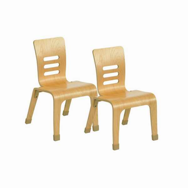  天然环保，曲面设计更加舒适！ECR4Kids 12英寸儿童曲木椅子两件套2.7折51.83元限时特卖并包邮！