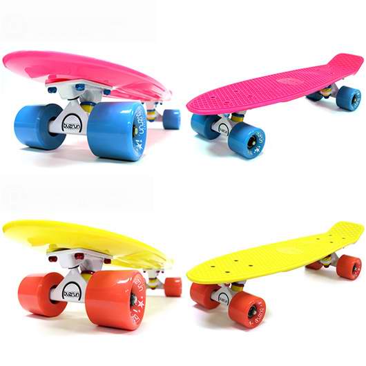  Retro Cruiser Penny Style 22寸多彩滑板24.99元特卖，多色可选，部分款滚轮带炫酷彩灯！