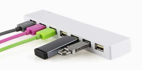  7口USB 2.0 480Mbps 高速集线器3.3折5.99元特卖并包邮！