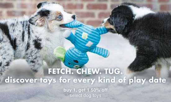  Petsmart宠物玩具买第二件半价，满30元立减10元！