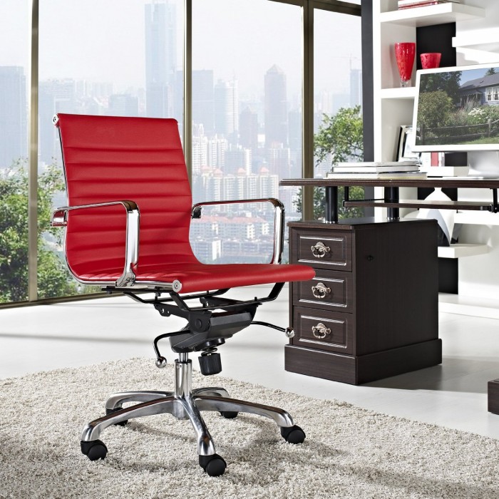  LexMod 红色现代风格人体工学办公椅2.5折 120.1元限时特卖并包邮！比美国便宜362元！