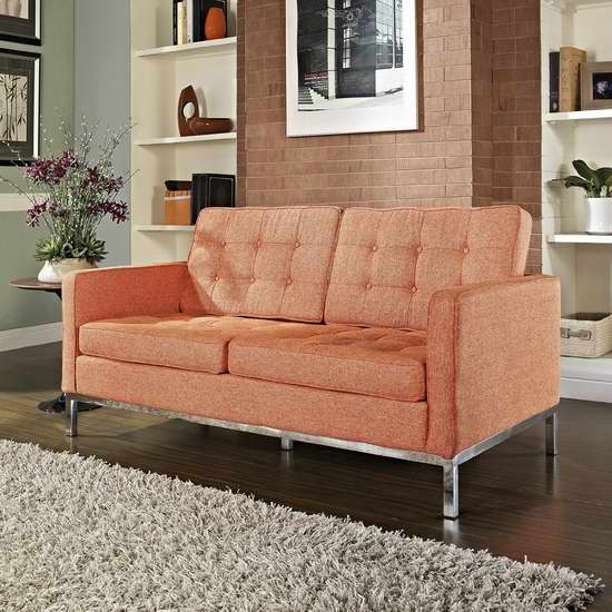  LexMod佛罗伦萨风格羊毛布艺沙发320.88元特卖，原价1512元，包邮