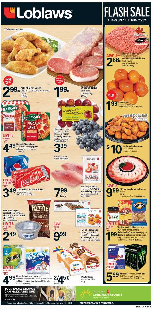  Loblaws超市本周（2016.2.5-2016.2.11）打折海报