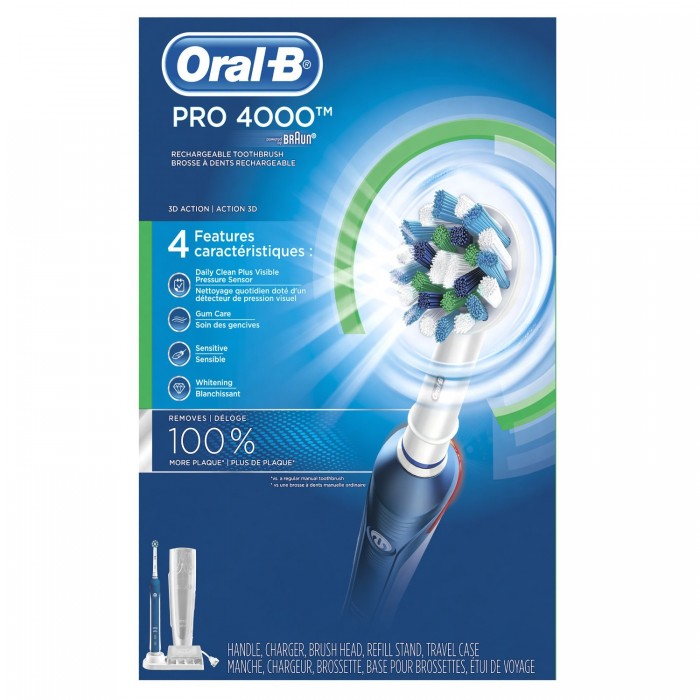  科学3D深度清洁牙齿！Oral-B Professional Care Smart Series 4000 专业护理智能电动牙刷120元特卖，原价199.99元，包邮