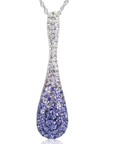  Amanda Rose Collection 紫凤尾施华洛世奇元素水晶纯银项链特价39.99元，原价199.99元，包邮