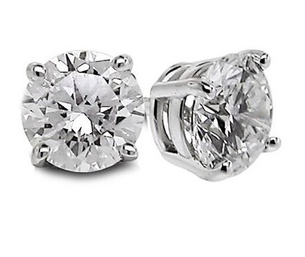  Diamond Studs Forever 14k白金钻石耳钉特价228.65元，原价499元，包邮